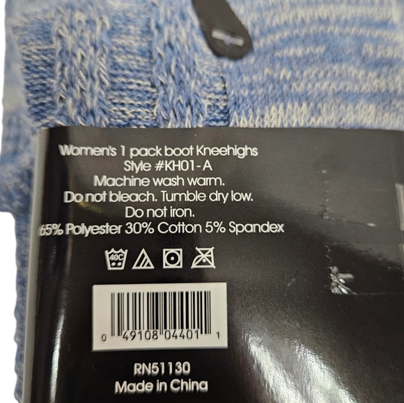 NWT Tipi Toe Marled Light Blue Cable Knit Knee High Boot‎ Socks Over Knee Socks - Picture 10 of 11